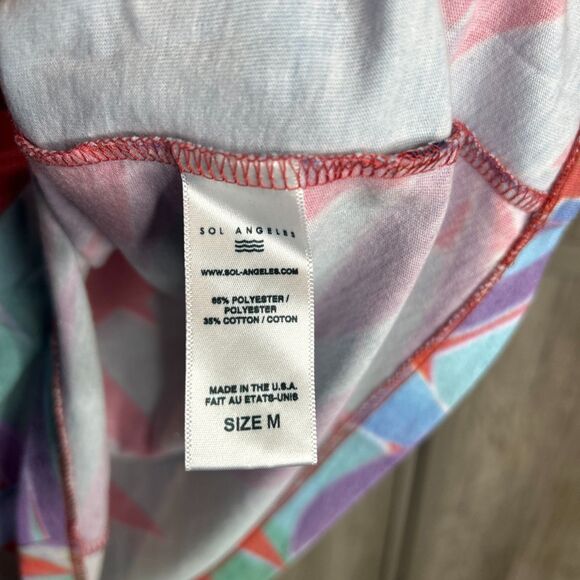 Sol Angeles Womens T Shirt Tropical Print Short Sleeves Size M - Picture 5 of 6